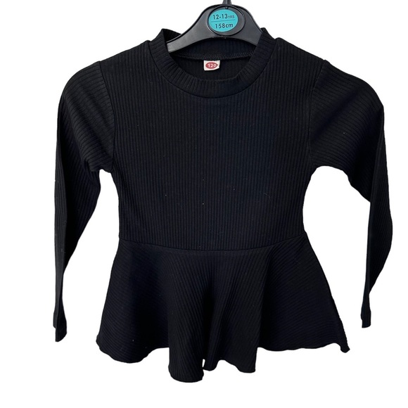 SHEIN Other - BLACK skater Tunic Dress Ribbed Long Sleeves Size 120cm 6 years